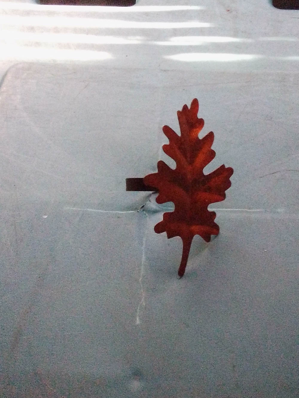 Autumn Leaf Metal Wall Hook in Rust Orange